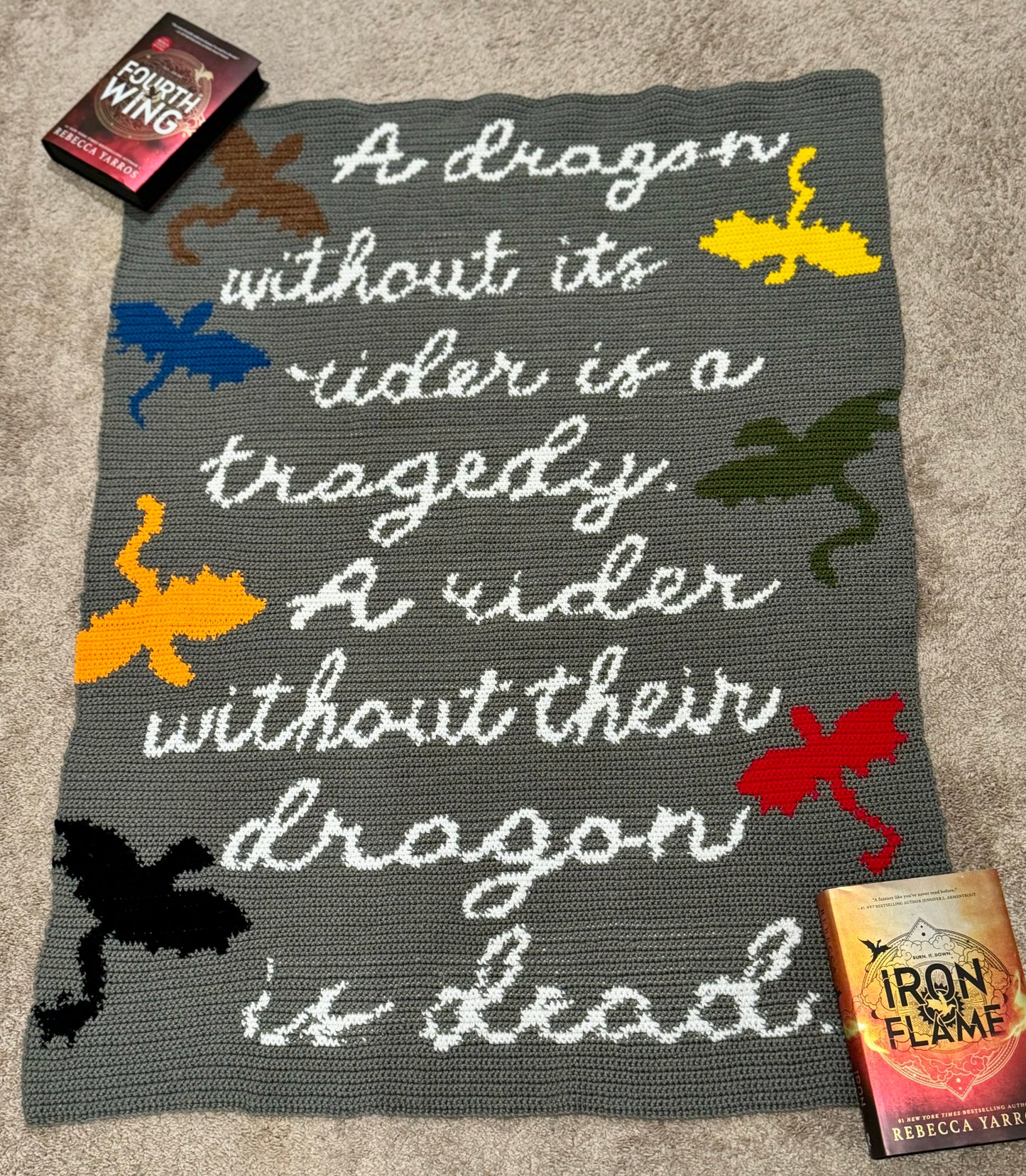 Dragon Rider Quote Tapestry Crochet Graphghan Pattern