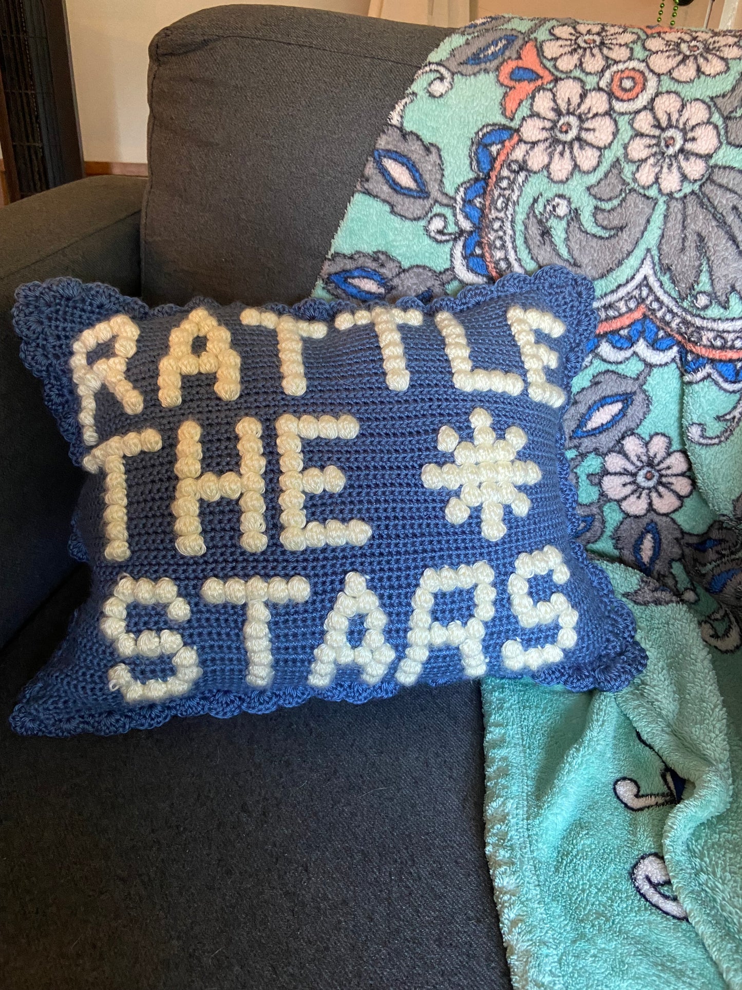 Rattle The Stars Bobble Crochet Pillow Pattern