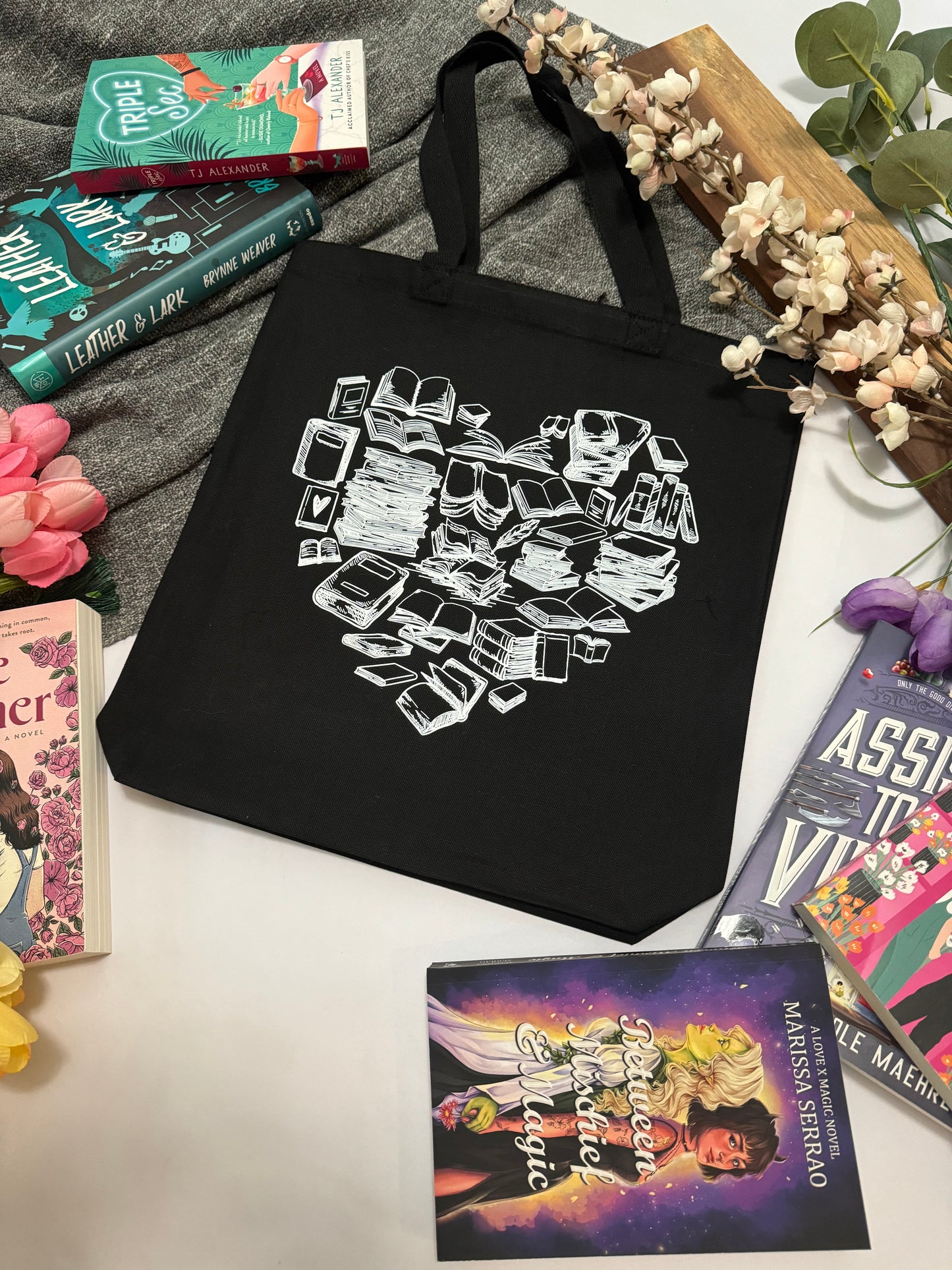 Book Heart Tote Bag