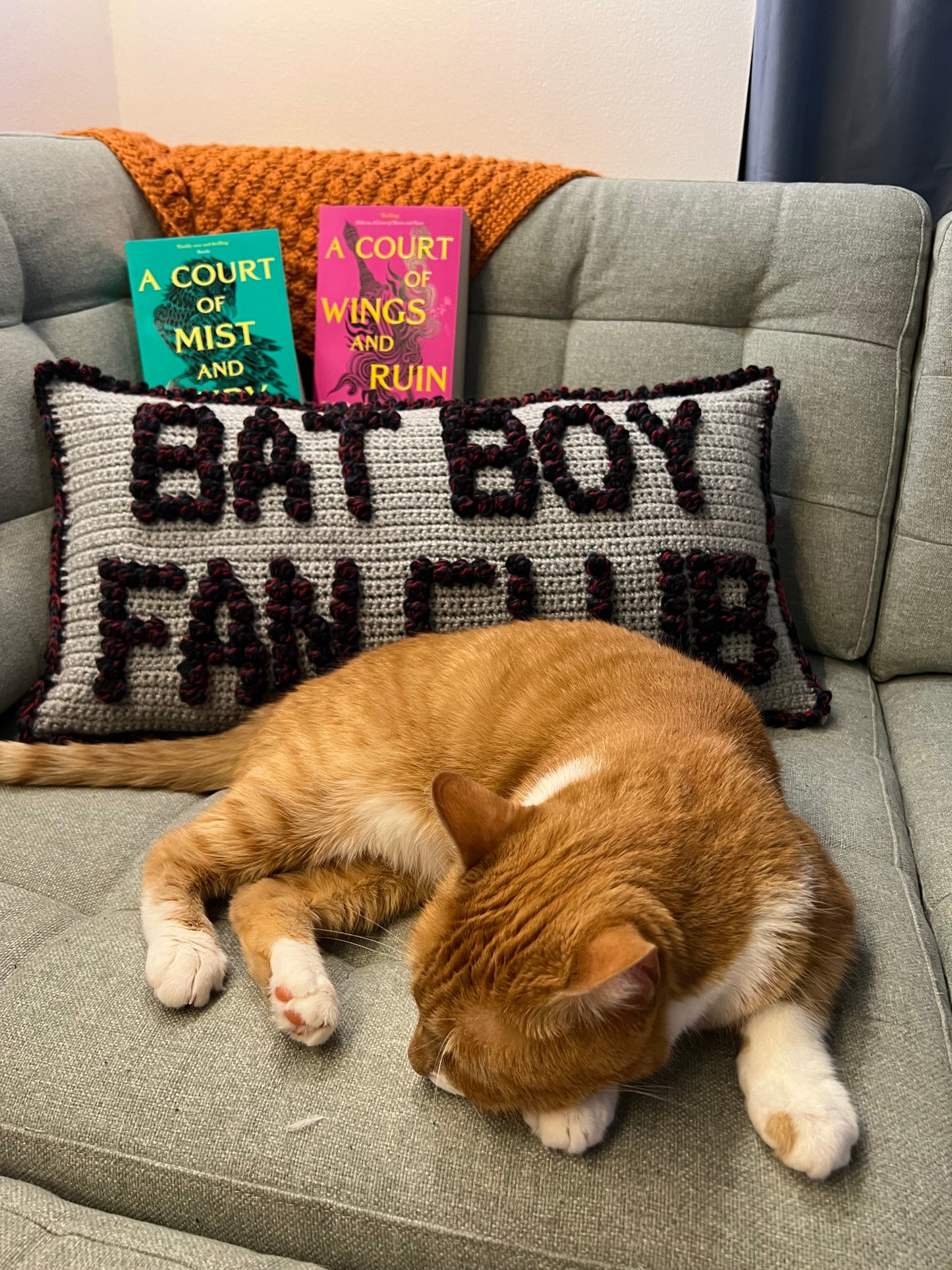 Bat Boy Fan Club Bobble Crochet Pillow Pattern