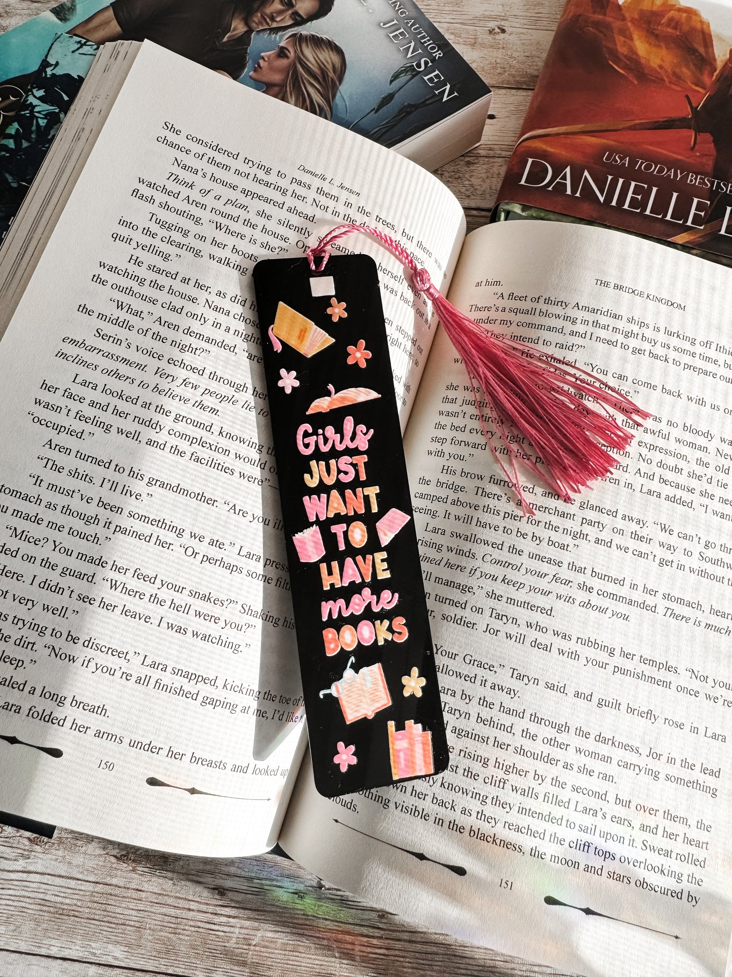 Girls Want More Books Black Acrylic Bookmark