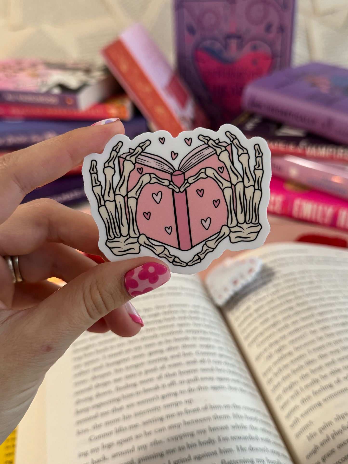 Skeleton Hands Heart Sticker