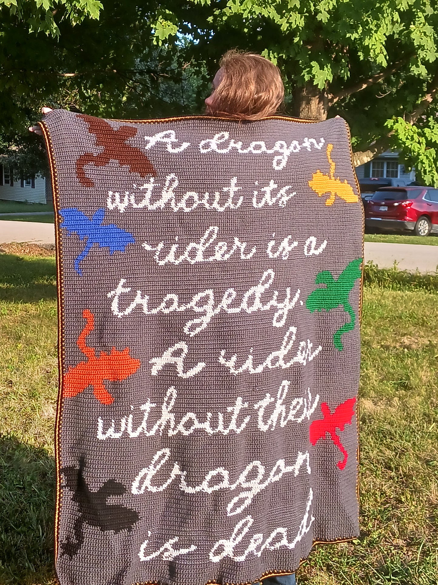 Dragon Rider Quote Tapestry Crochet Graphghan Pattern