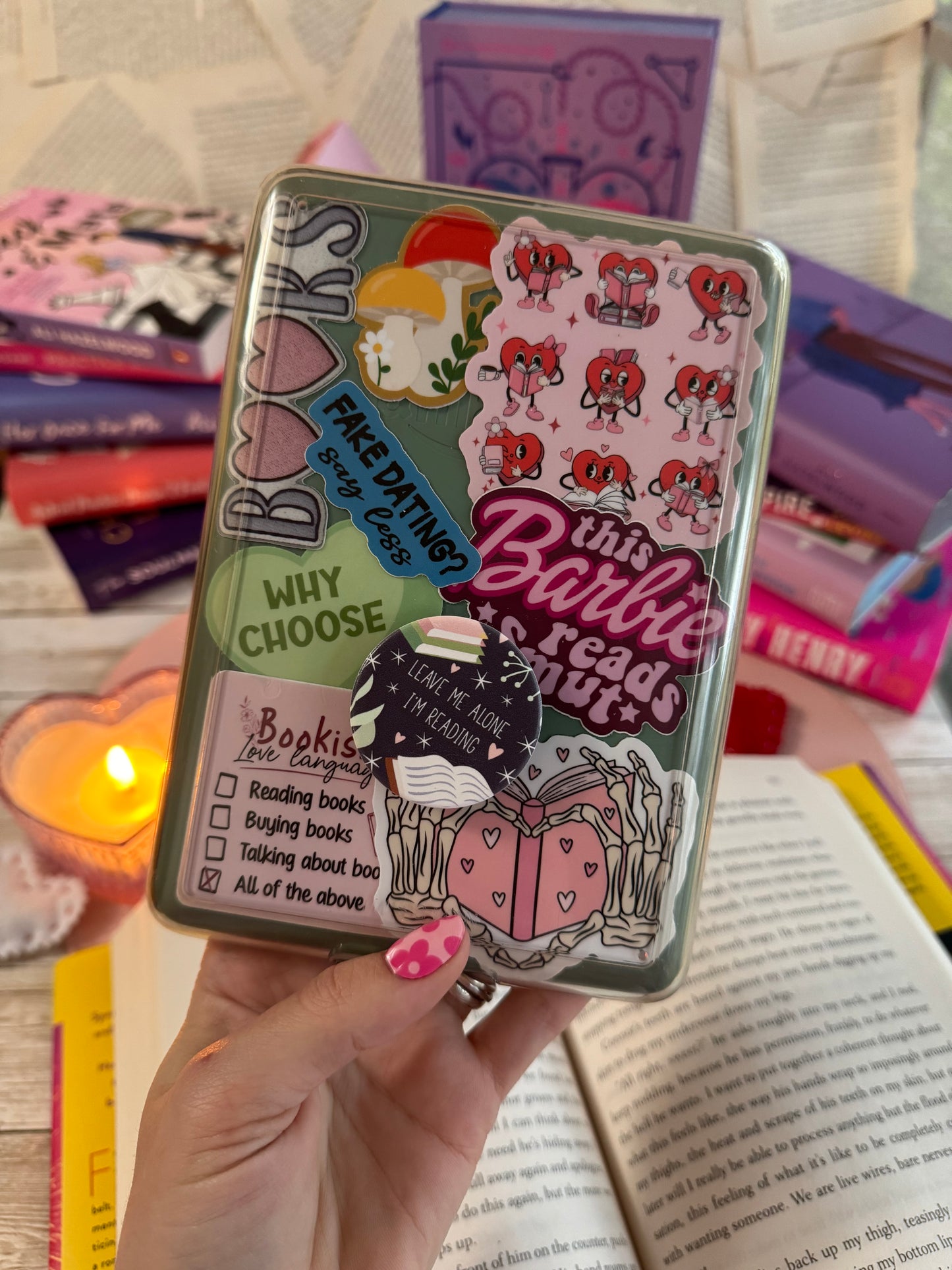 Skeleton Hands Heart Sticker