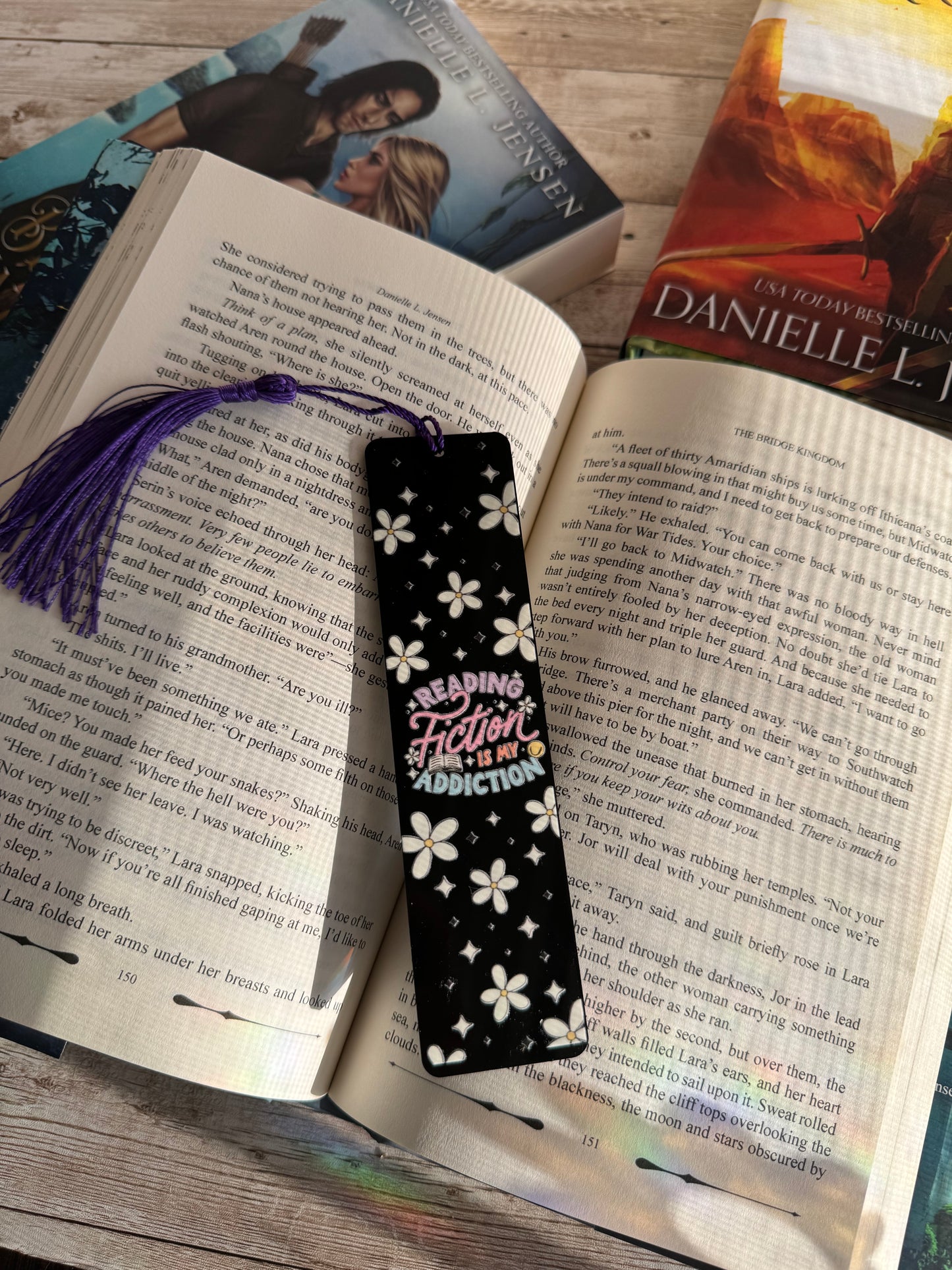 Fiction Addiction Black Acrylic Bookmark