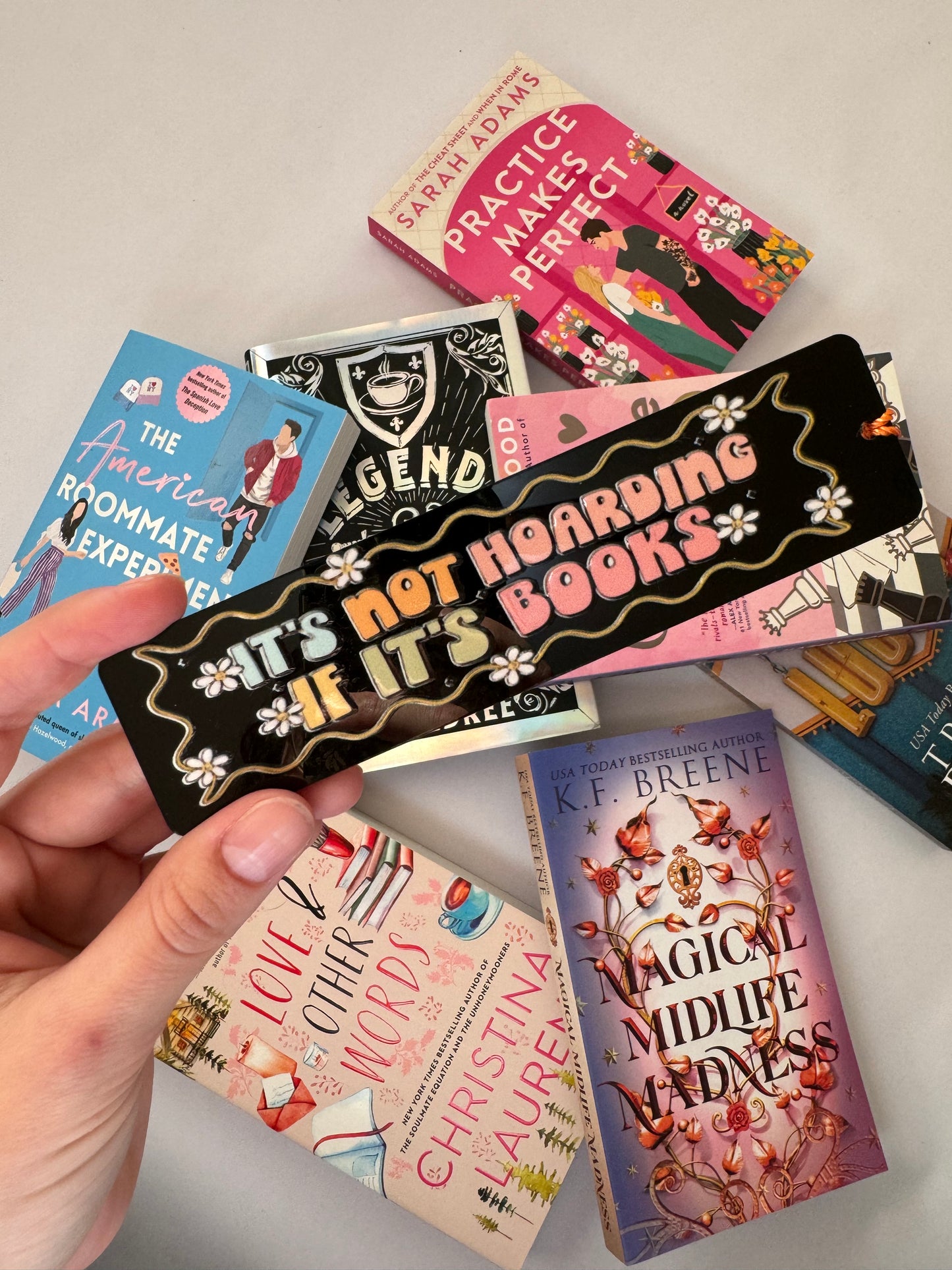 Hoarding Books Black Acrylic Bookmark