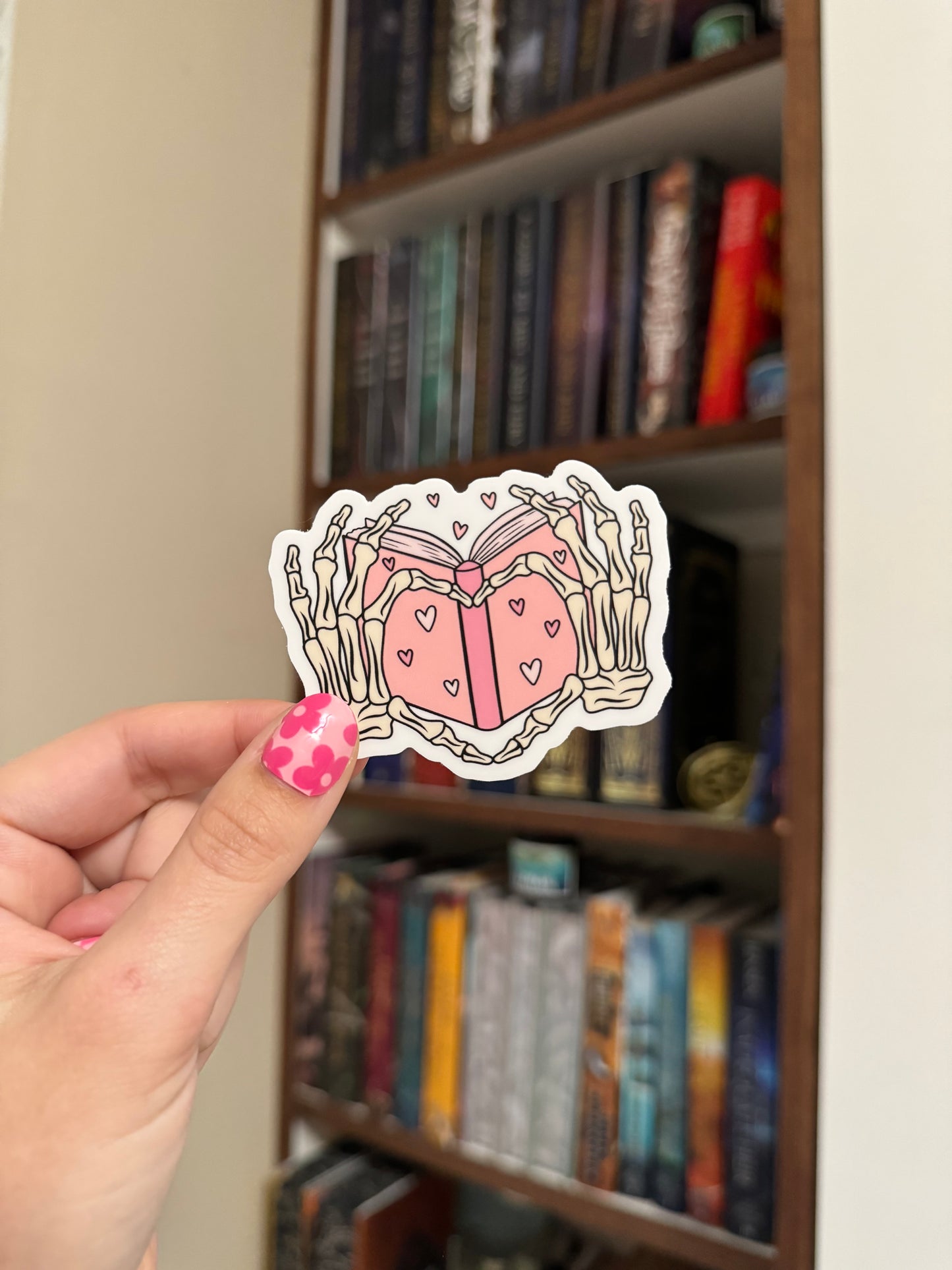Skeleton Hands Heart Sticker