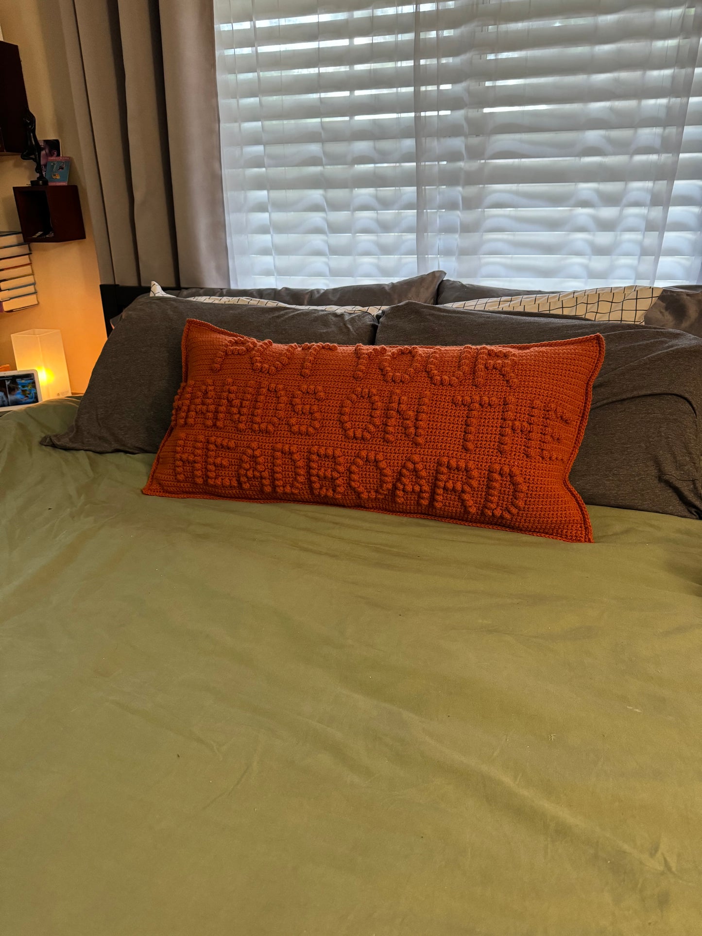 Put you Hands on the Headboard Bobble Crochet Pillow Pattern