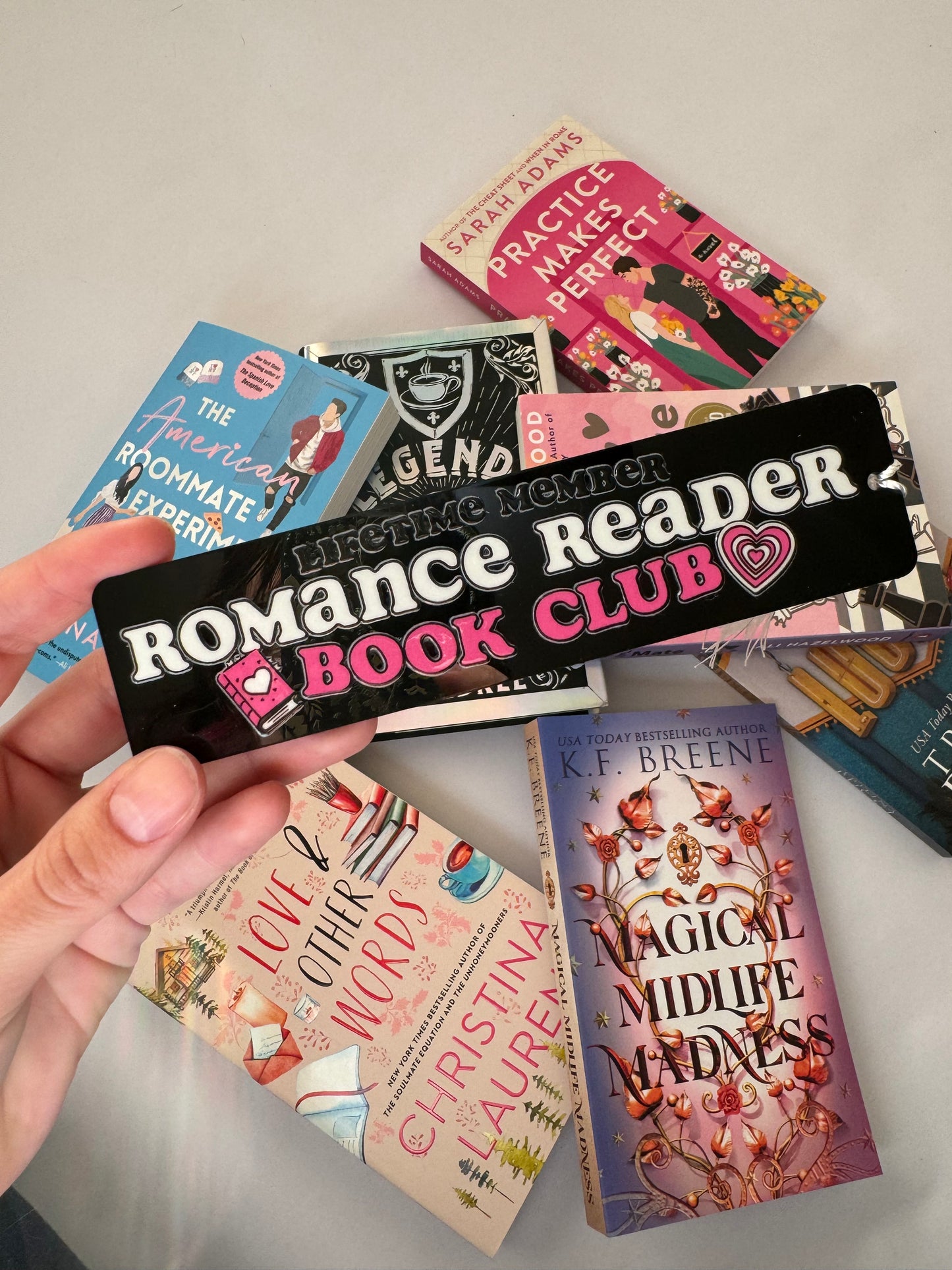 Romance Reader Club Black Acrylic Bookmark