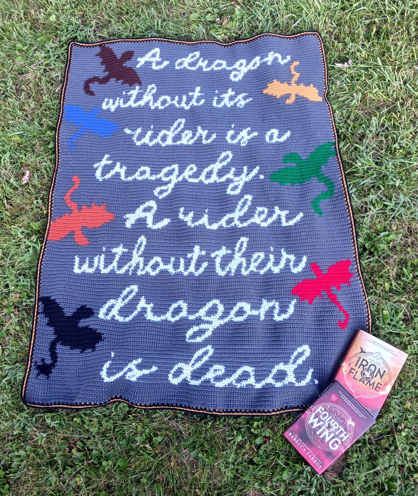 Dragon Rider Quote Tapestry Crochet Graphghan Pattern