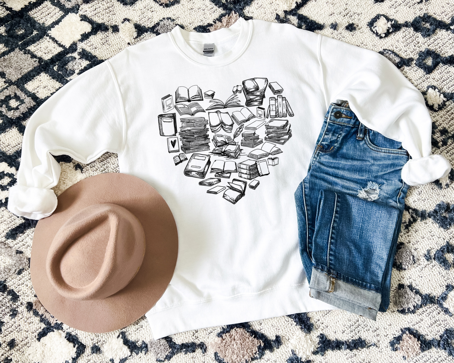 Book Heart Sweatshirt