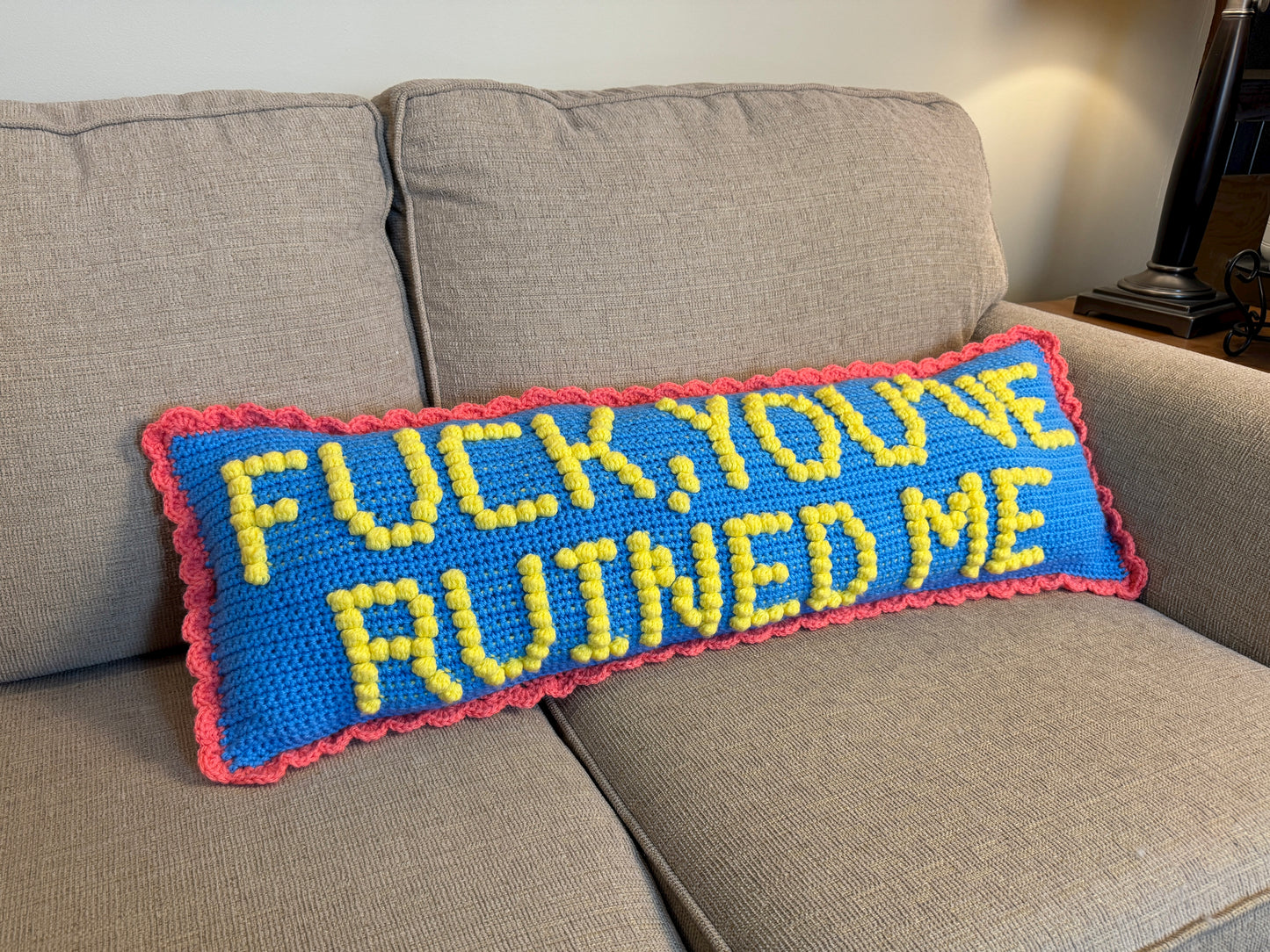 You've Ruined Me Bobble Crochet Pillow Pattern