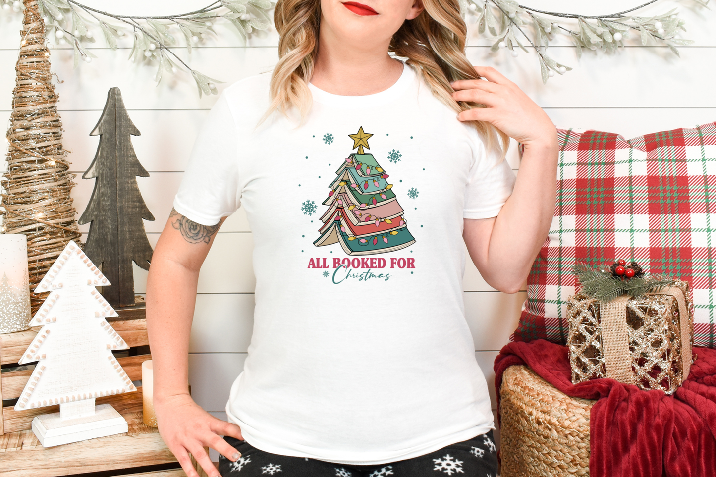 All Booked for Christmas T-shirt