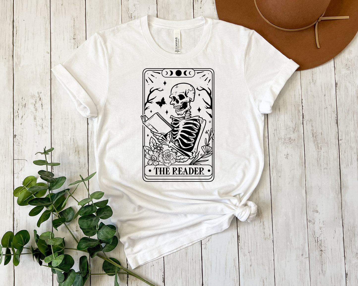 Skeleton Reader Tarot Card T-shirt