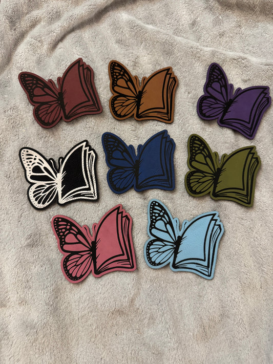 Butterfly Book Iron-On Leather Patch