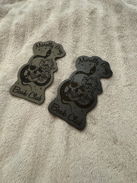 Morally Gray Book Club Iron-On Leather Patch