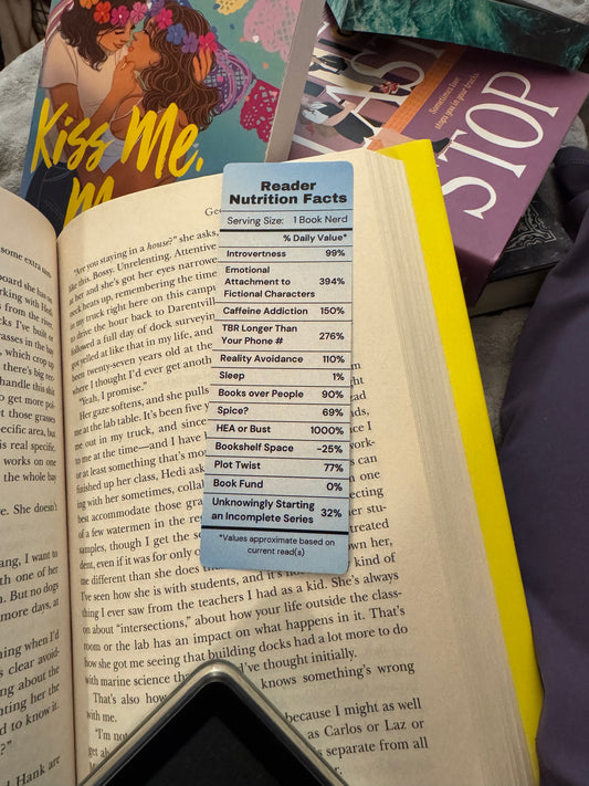Reader Nutrition Facts BookmarK