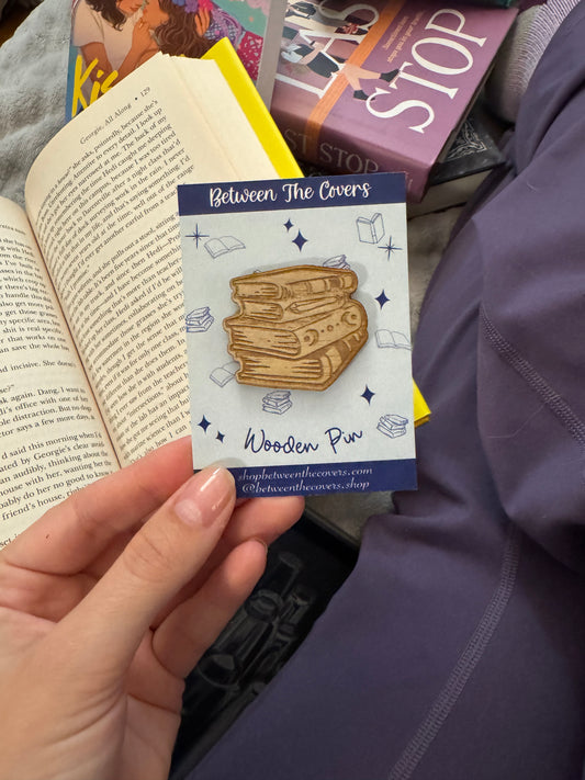 Book Stack Wooden Pin