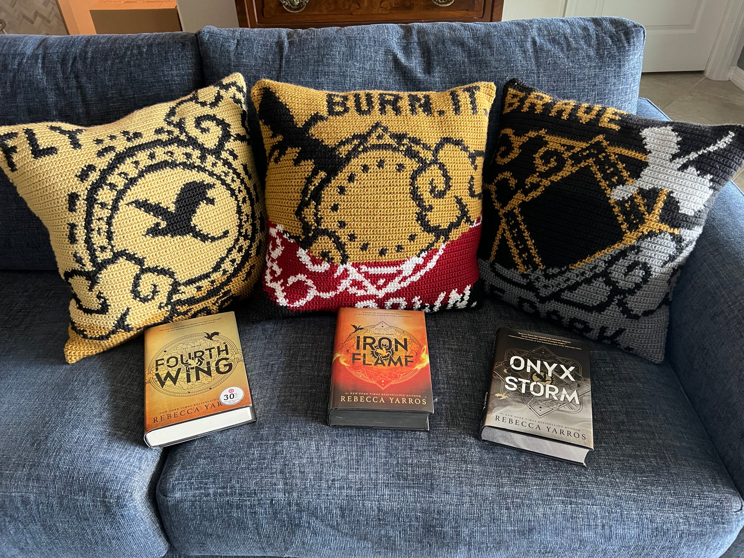 Fourth Wing Tapestry Crochet Pillow Patterns