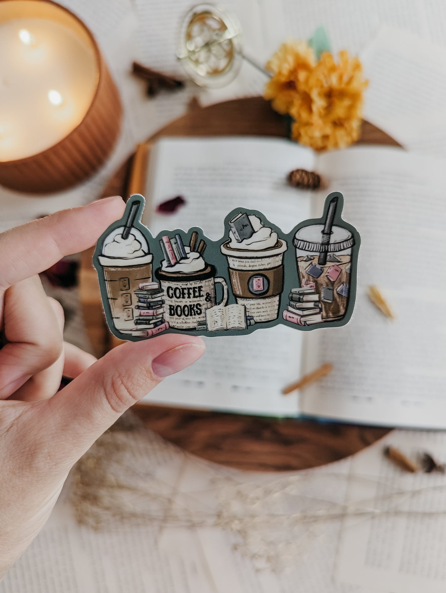 Coffee and Books Sticker