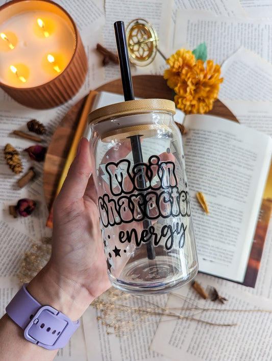 Main Character Energy Glass Tumbler