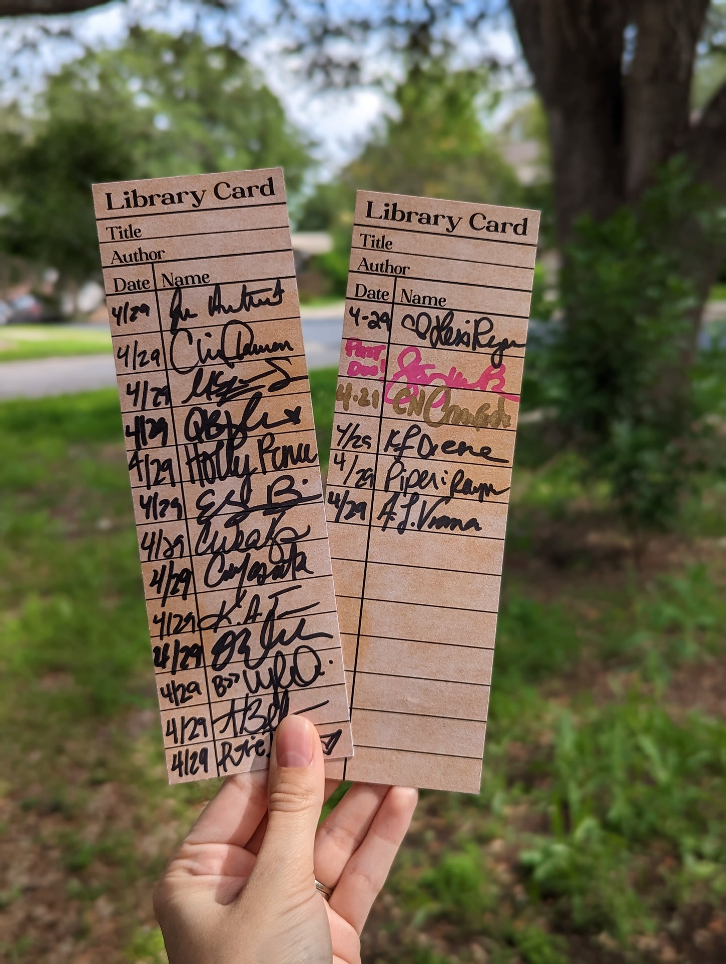 Library Card Bookmark