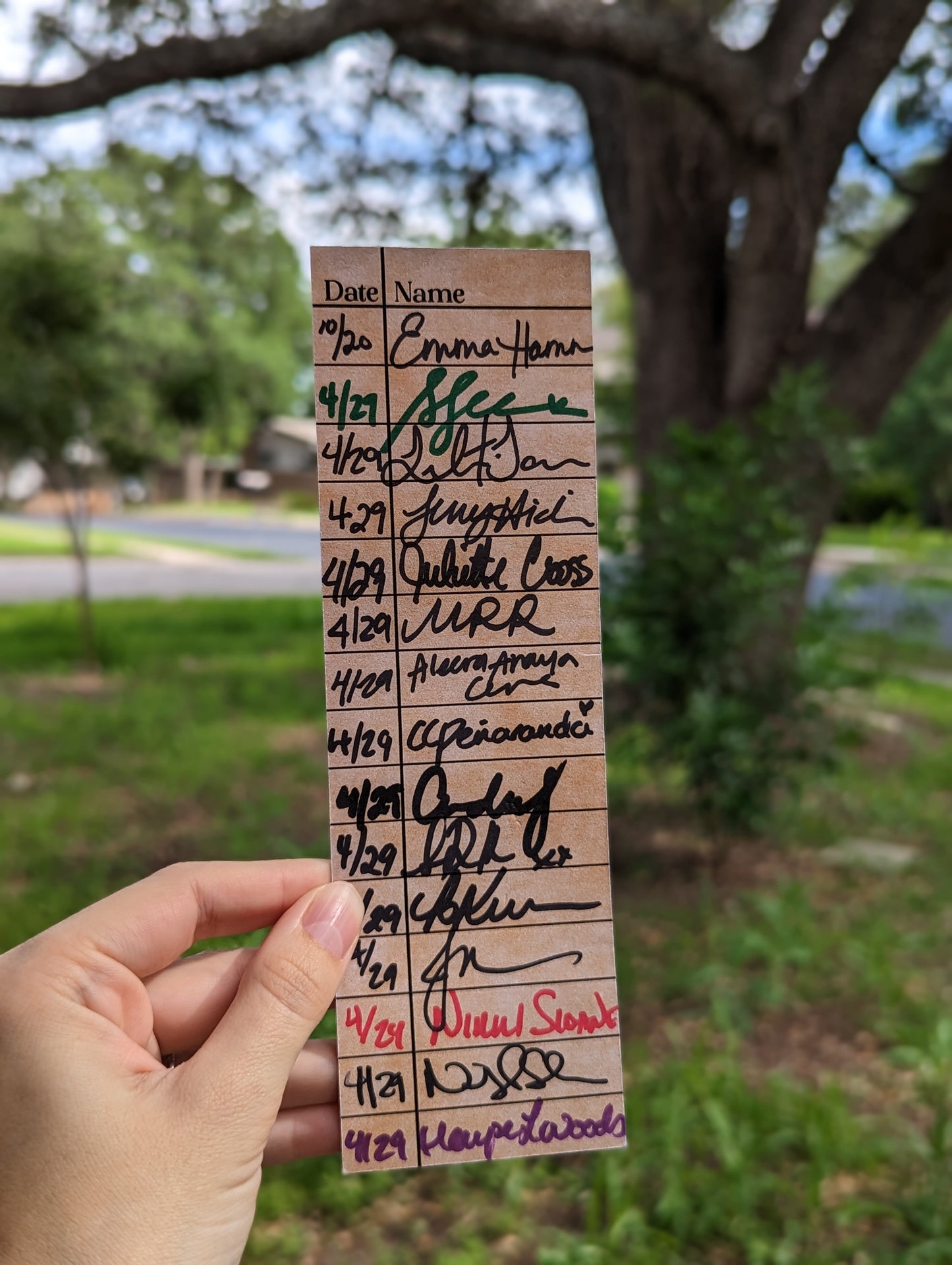 Library Card Bookmark