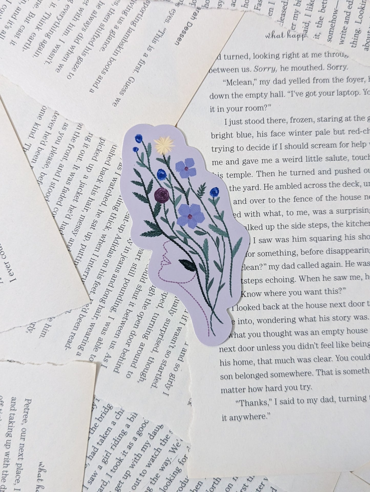 Embroidered Flower Lady Sticker