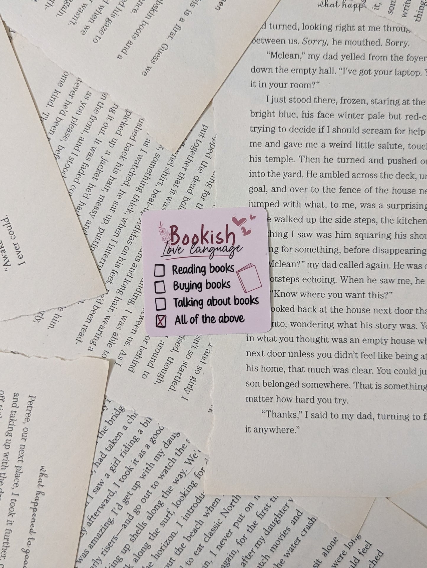 Bookish Love Language Sticker