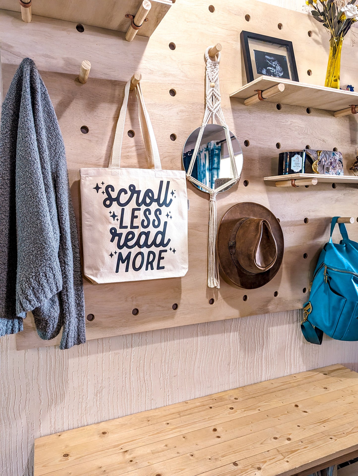 Scroll Less, Read More Tote Bag
