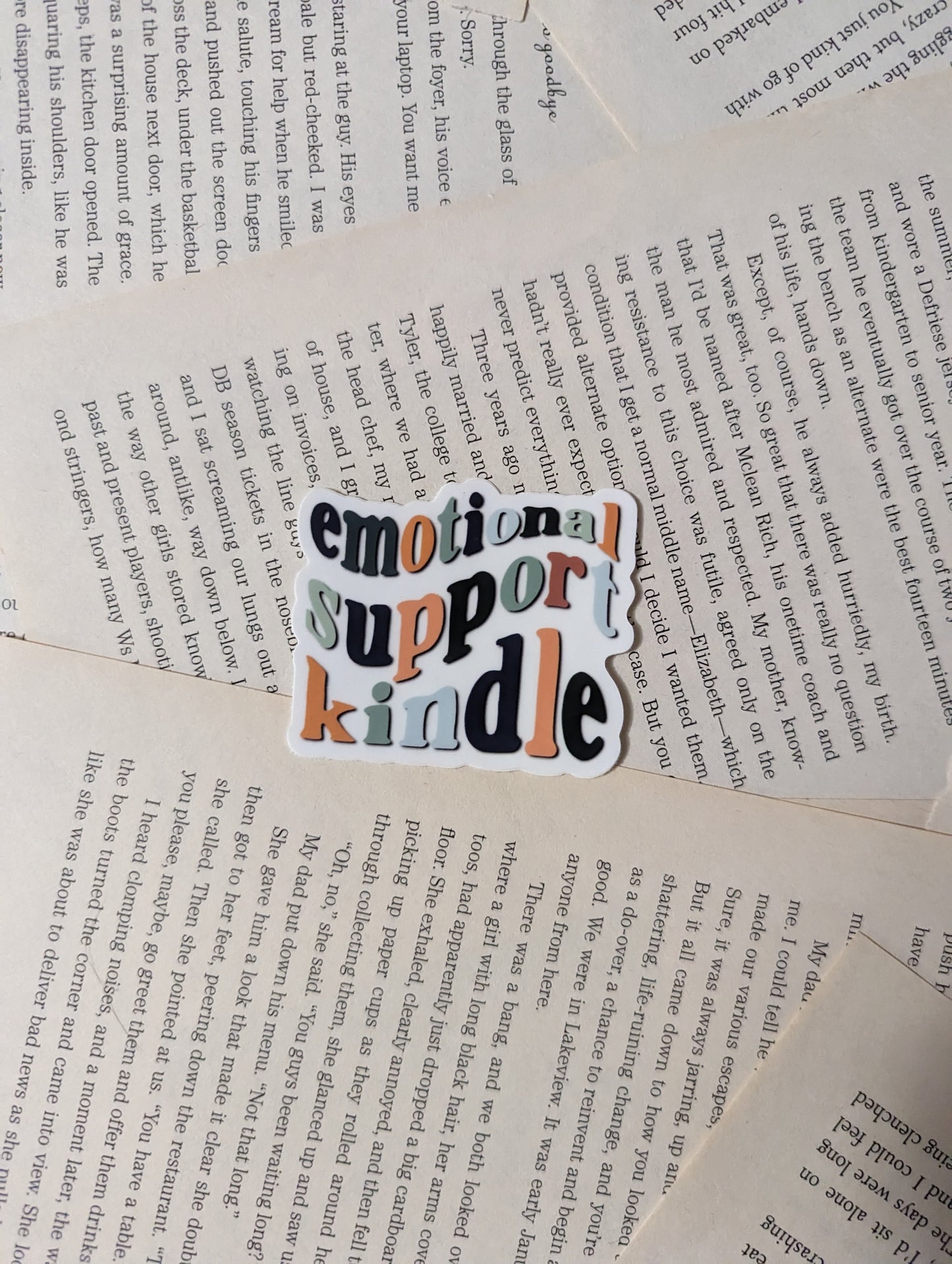 Emotional Support Kindle Sticker