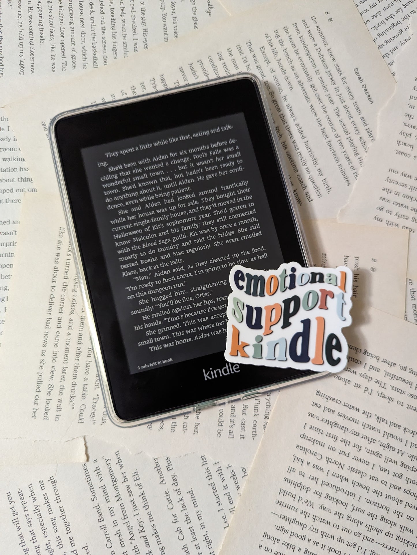 Emotional Support Kindle Sticker