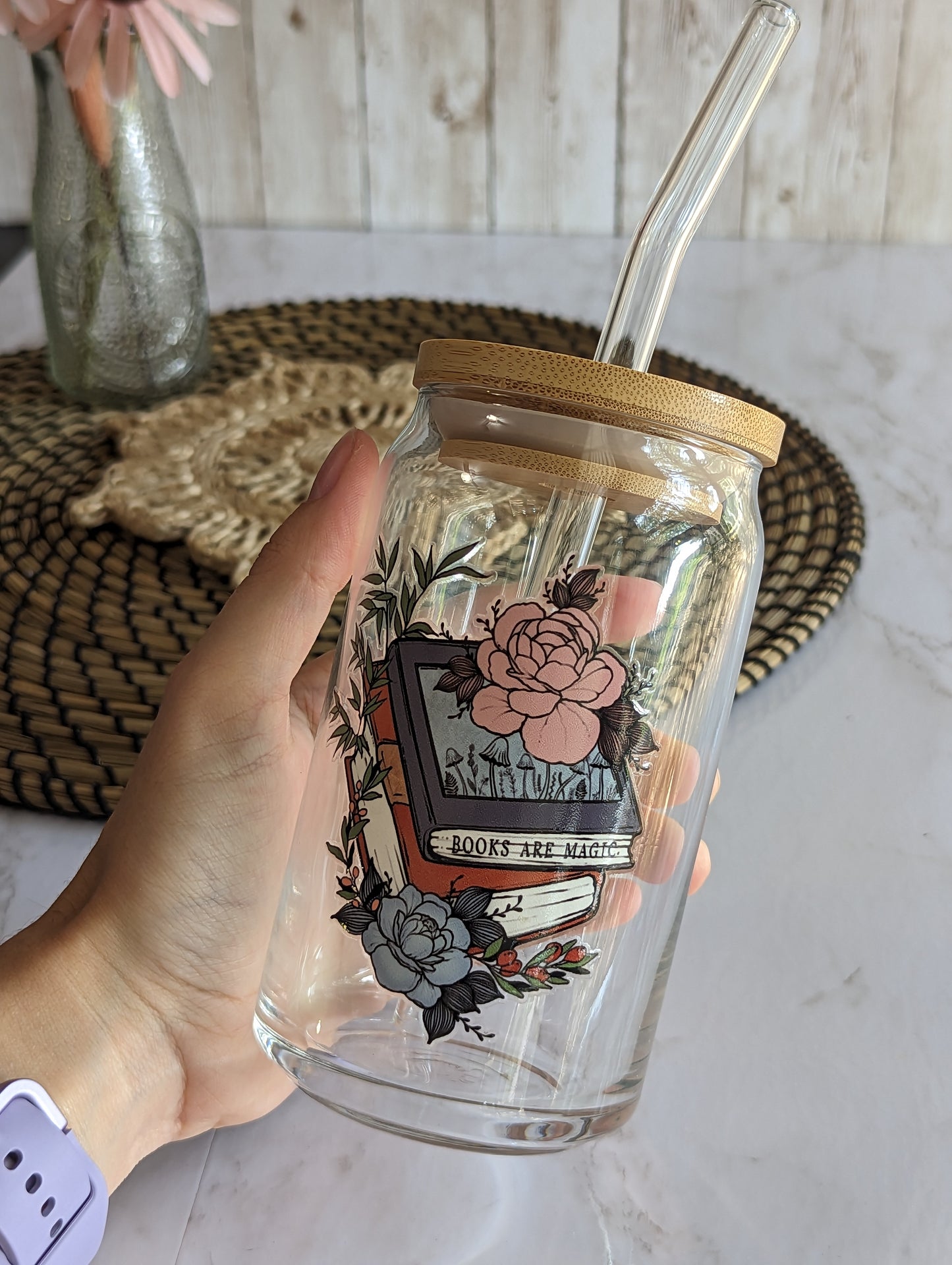 Books are Magic Glass Tumbler