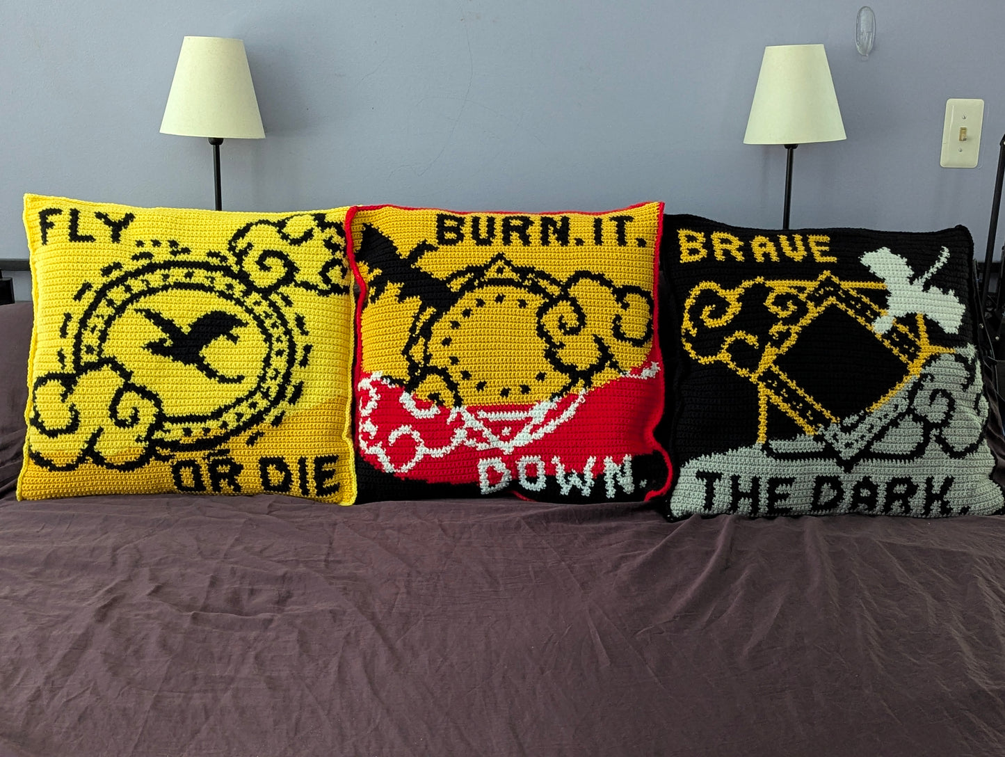 Fourth Wing Tapestry Crochet Pillow Patterns