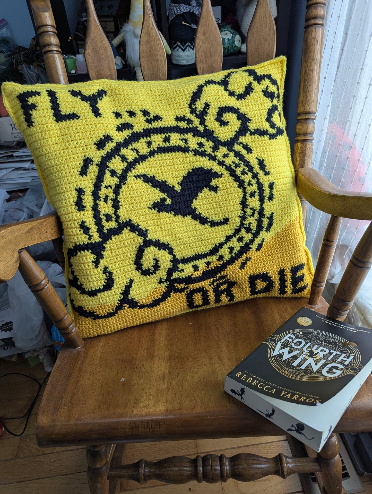 Fourth Wing Tapestry Crochet Pillow Patterns