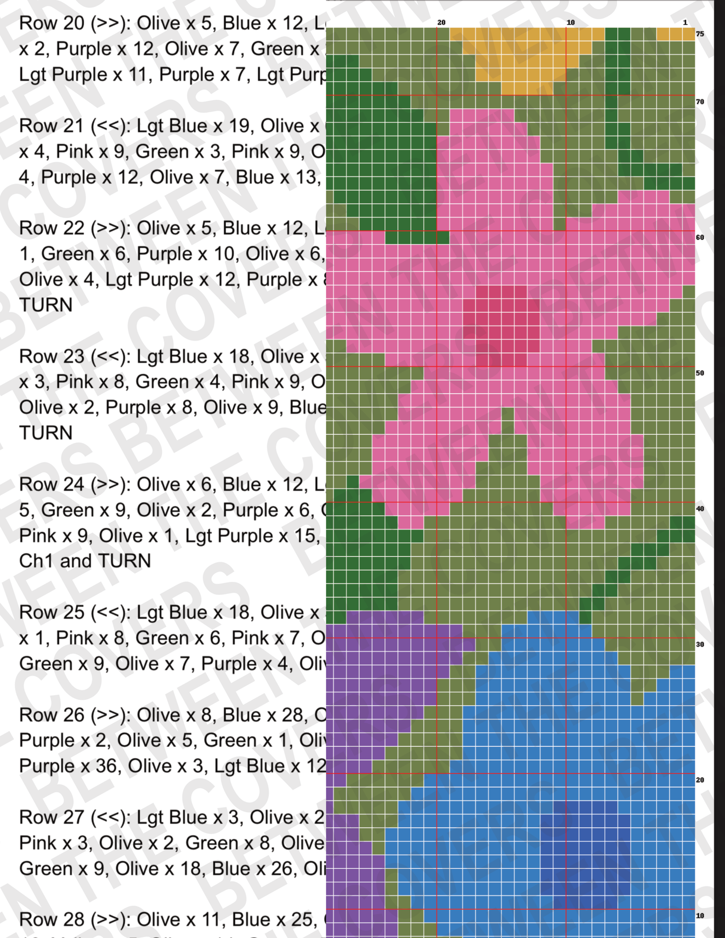 Abraxos Flower Field Tapestry Crochet Graphghan Pattern
