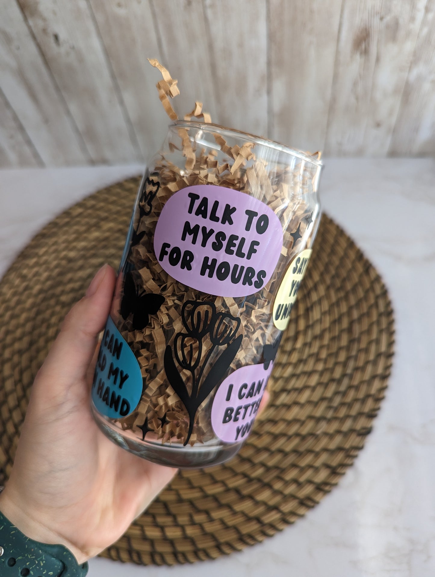 Flowers Glass Tumbler