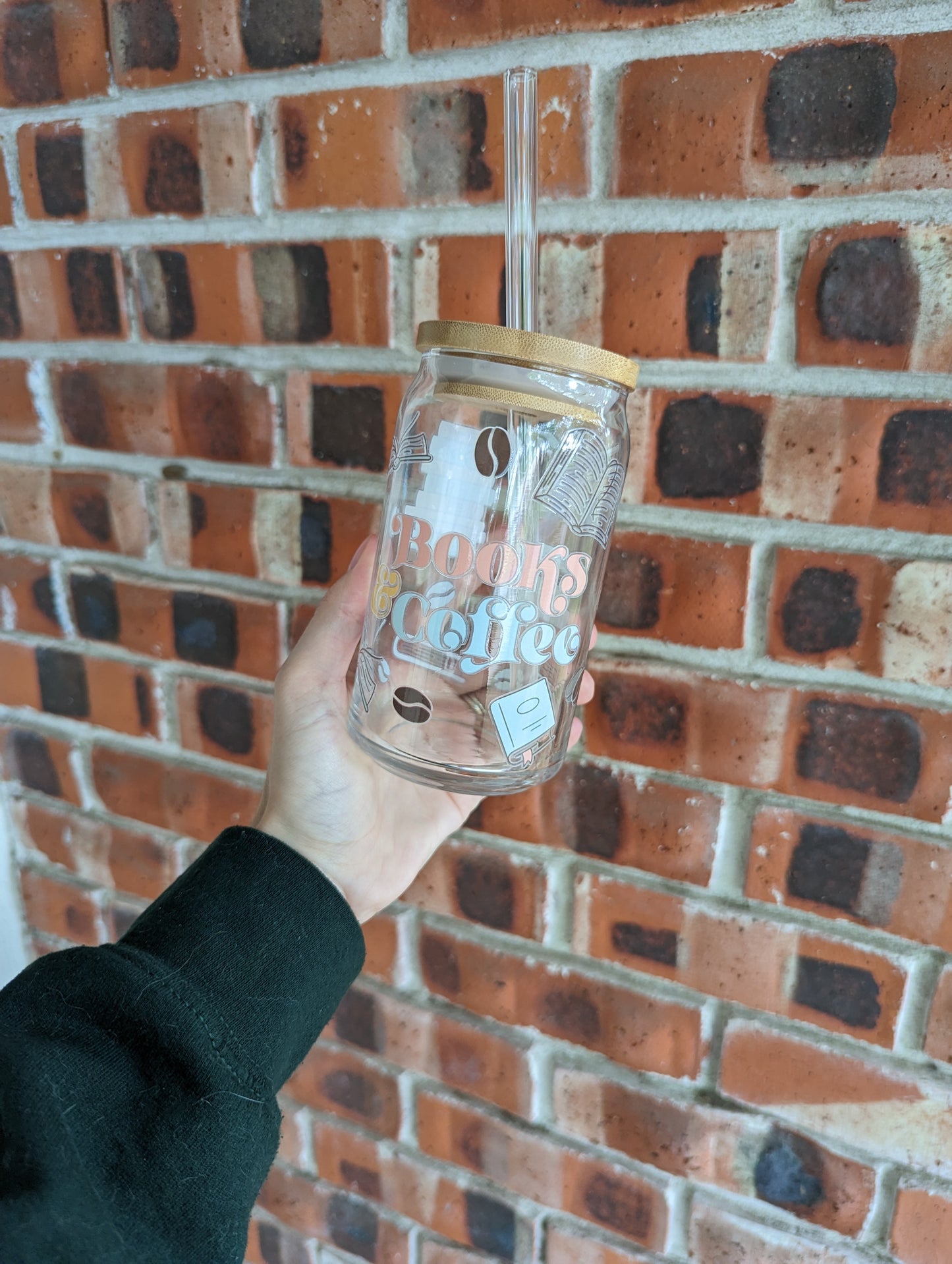 Books and Coffee Glass Tumbler