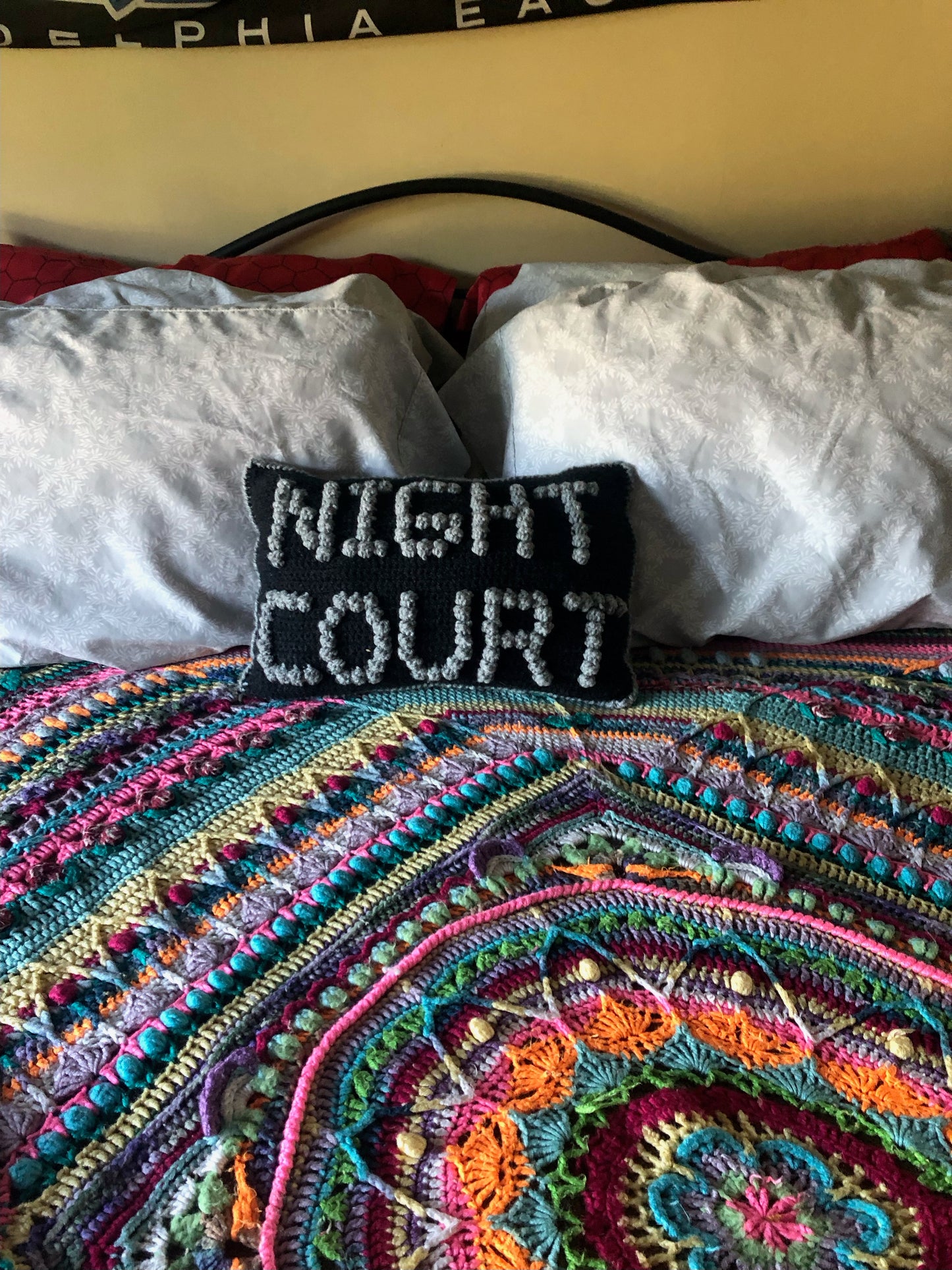 Night Court Bobble Crochet Pillow Pattern