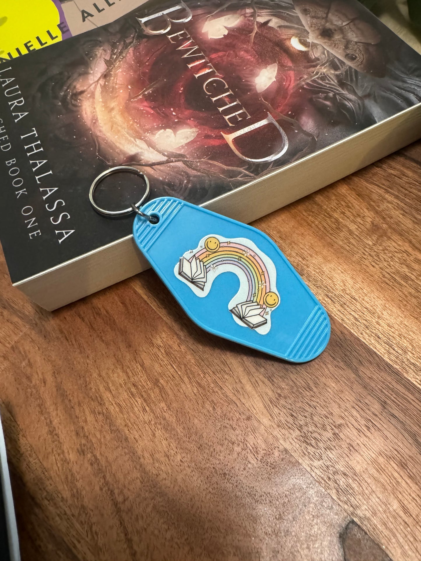 Book Rainbow Vintage Motel Keychain