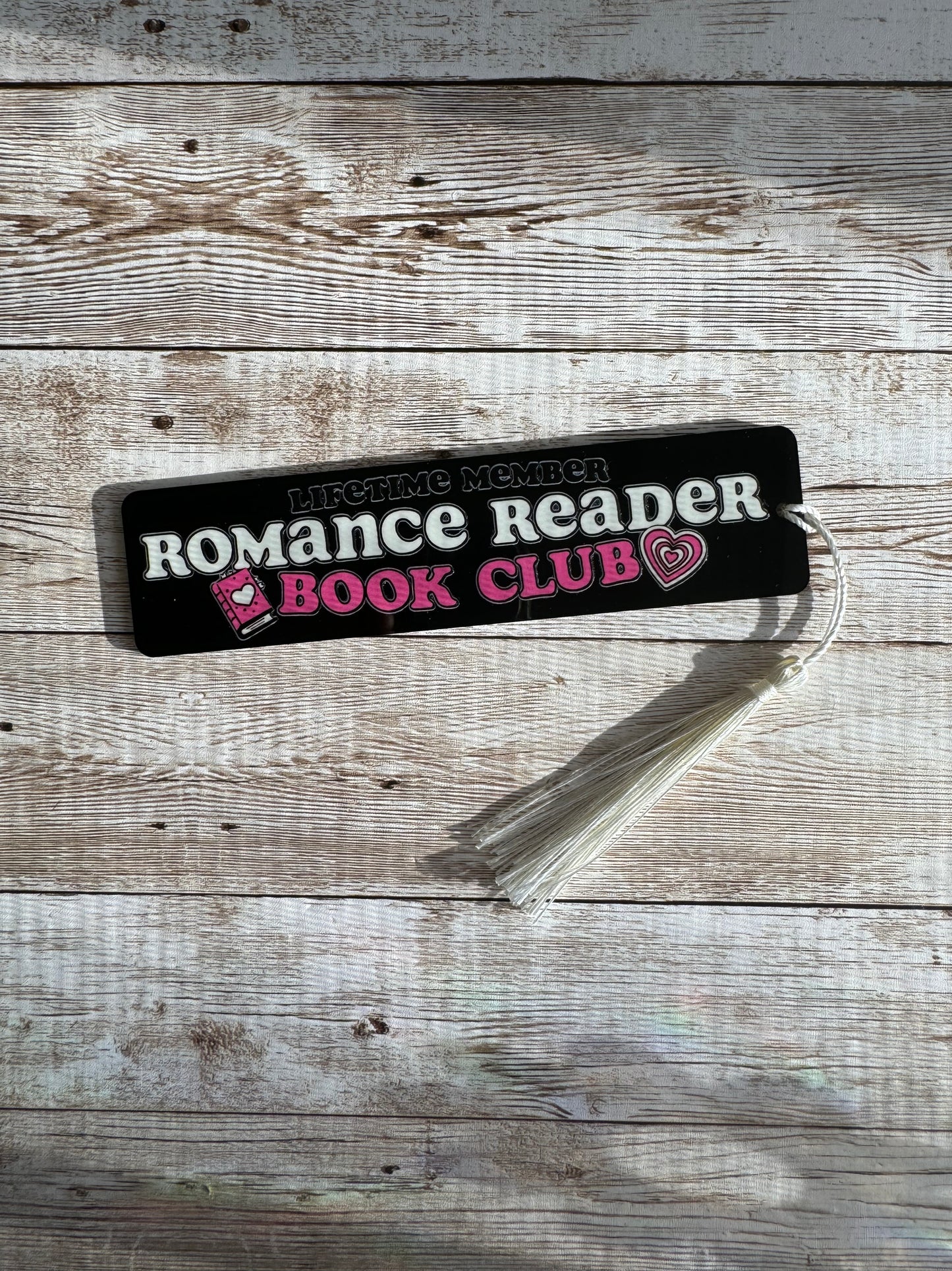 Romance Reader Club Black Acrylic Bookmark