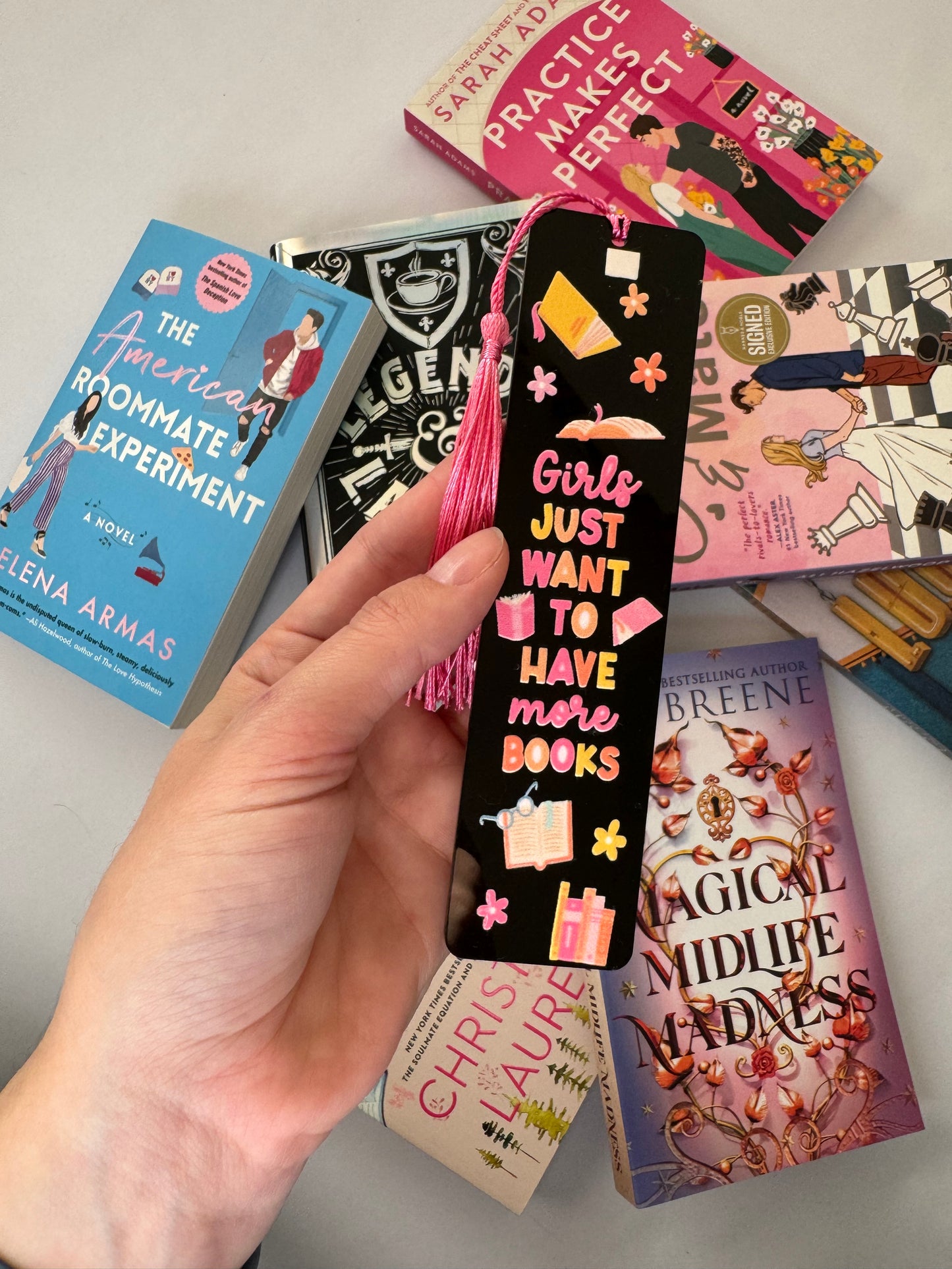 Girls Want More Books Black Acrylic Bookmark