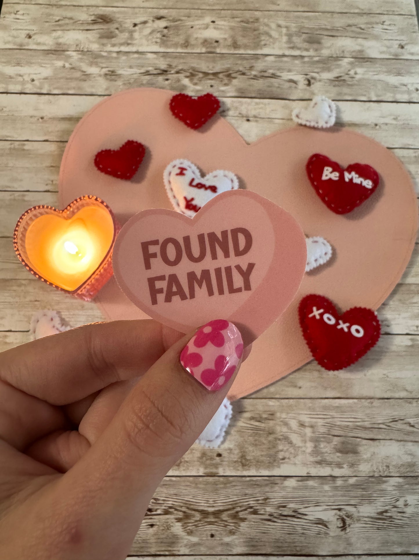 Found Family Candy Heart Sticker