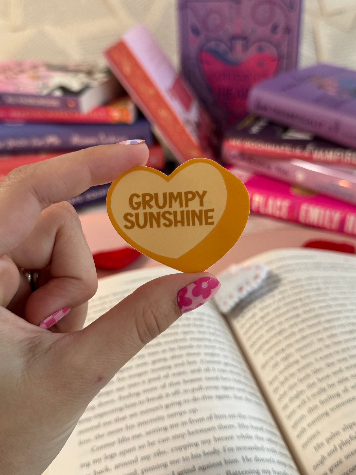 Grumpy Sunshine Candy Heart Sticker