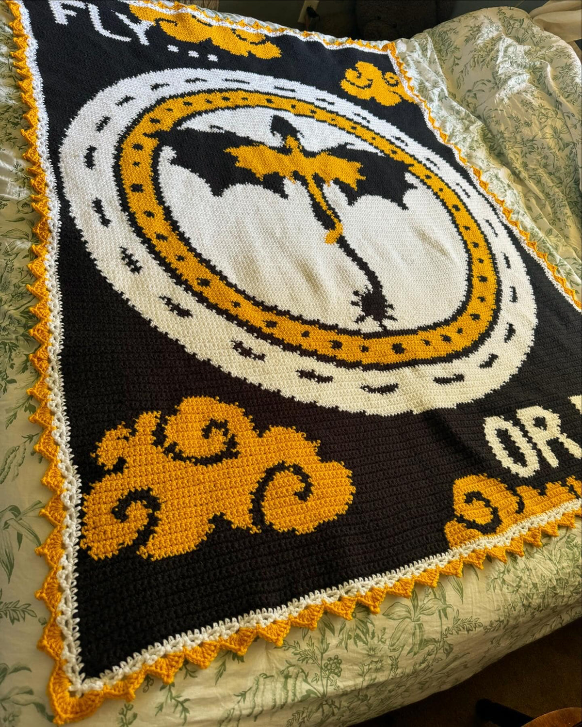 Goth Graphghan Fly or Die Tapestry Crochet Graphghan Pattern – Between The Covers