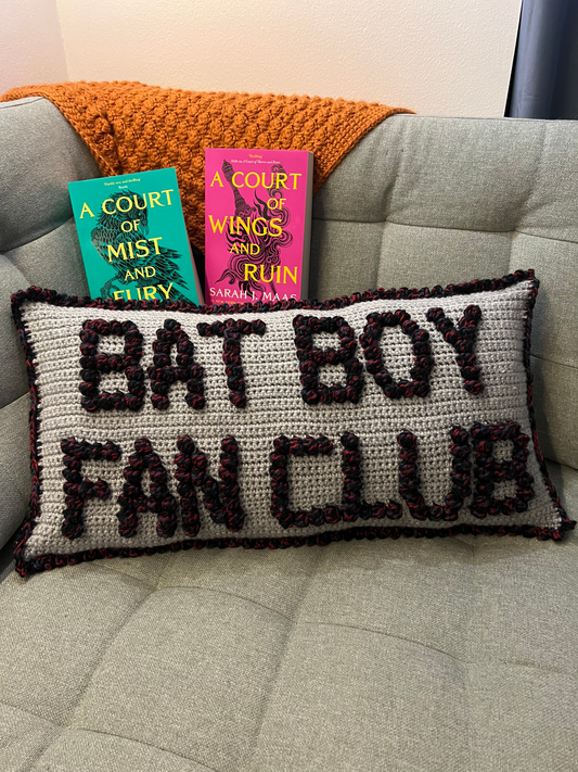 Bat Boy Fan Club Bobble Crochet Pillow Pattern