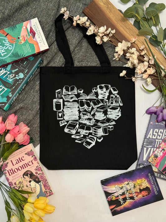 Book Heart Tote Bag