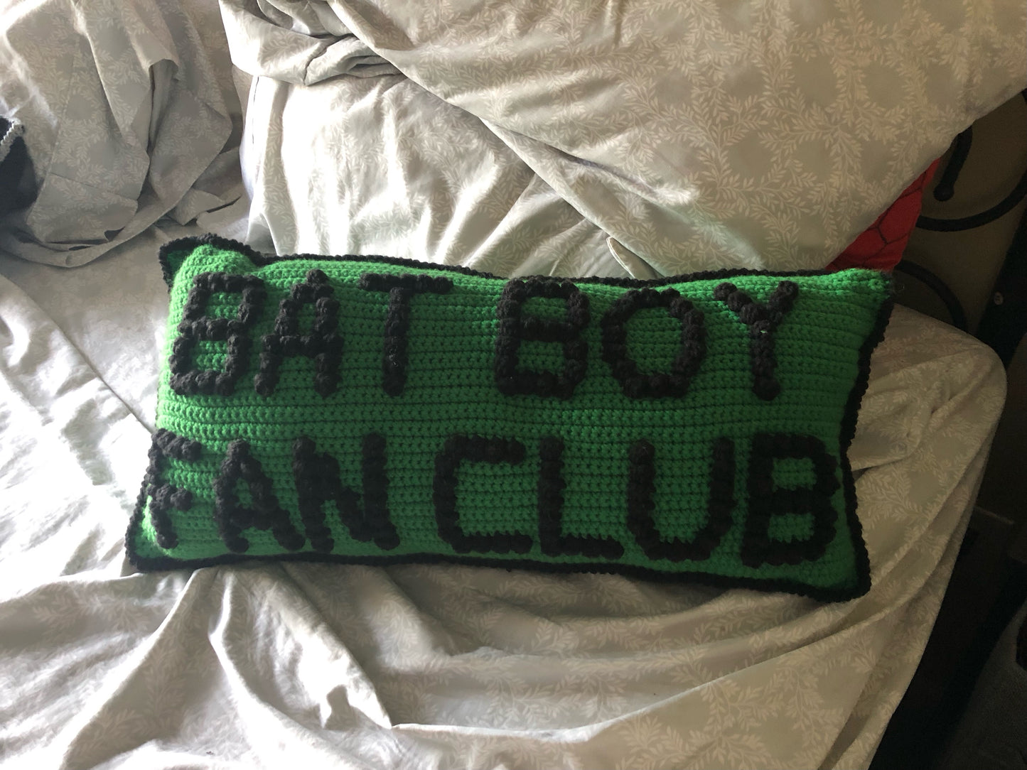 Bat Boy Fan Club Bobble Crochet Pillow Pattern