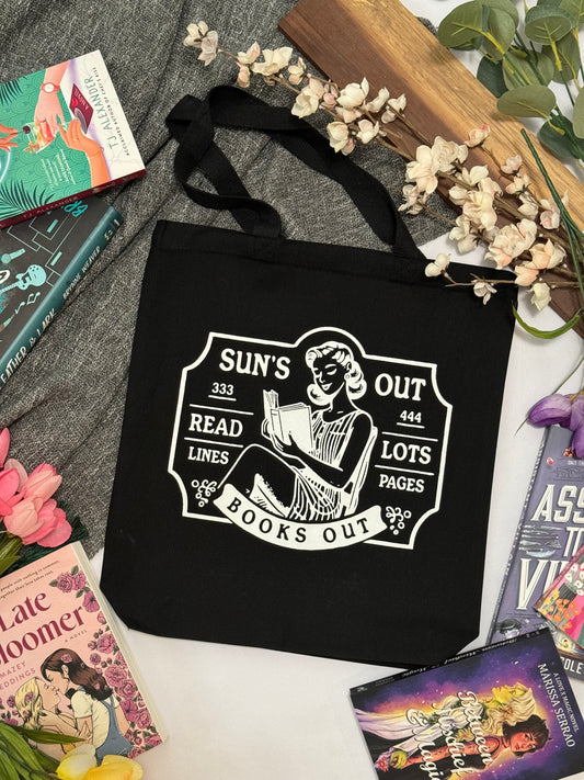 Suns out Books out Tote Bag