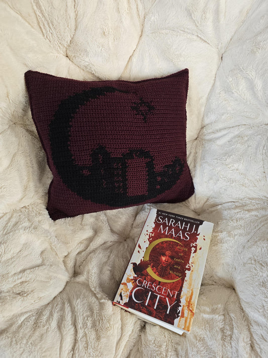 Lunathion Skyline Logo Tapestry Crochet Pillow Pattern